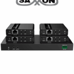 SAXXON LKV724P- Kit Extensor HDMI de 4 Puertos/ Resolucion 4K@30Hz/ Hasta 40 metros con resolución 4K y 70m a 1080P/ Cat 6/ 6A/ 7/ Loop HDMI/ Transmisor IR/ Plug and play