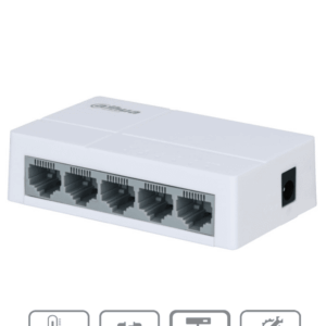 DAHUA PFS3005-5ET-L - Switch para Escritorio 5 Puertos/ Fast Ethernet 10/100/ Diseño Compacto/ Capa 2/ Switching 1 Gbps/ Velocidad de Reenvio de Paquetes 0.744 Mbps/
