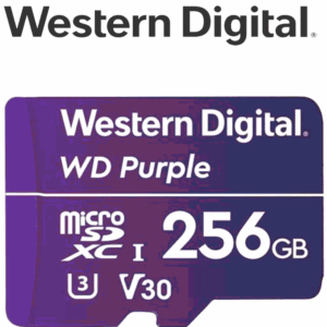WESTERN DIGITAL WDD256G1P0C MicroSD 256GB / MICRO SDXC PURPLE SC QD101 VIDEOVIGILANCIA 24/7 CLASE 10 U1 LECT 50MB/S ESC 40MB/S