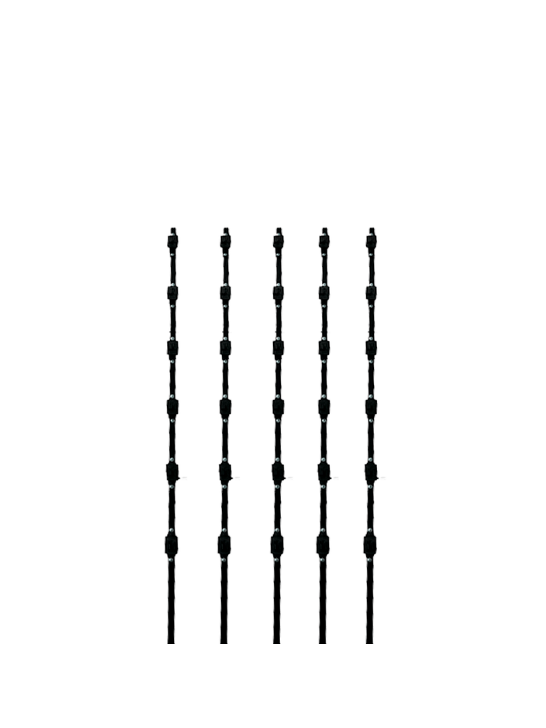 YONUSA K156L - Kit de 5 postes de perfil 3/4 en color negro de 1.2 mts de largo, con 6 aisladores de paso para 6 líneas con 15 cm de separación/ Listo para instalación en campo - Image 2