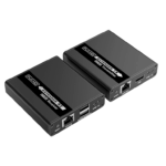 SAXXON LKV223KVM - Kit Extensor KVM de Video HDMI y Puerto USB/ 1080P @ 60 Hz/ HDR/ Hasta 70 metros con Cat6/6A/7/ Cero latencia/ Loop HDMI en Transmisor/ Salida de audio/ Función EDID/
