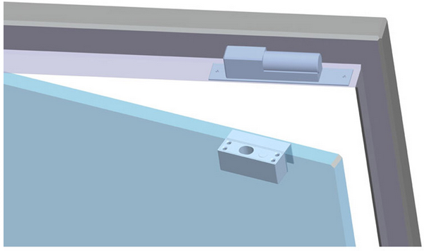 YLI BBK600 - Soporte especial para cerraduras de perno modelo YB300 para Instalación en puertas de vidrio / Aluminio - Image 6