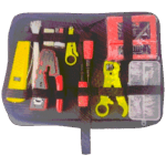 TCE LN-NET-TK-80 - Kit de Herramientas para Instalación de Redes Pass-Through, Crimpadora RJ45, Probador de Cables, Pelacables y Accesorios