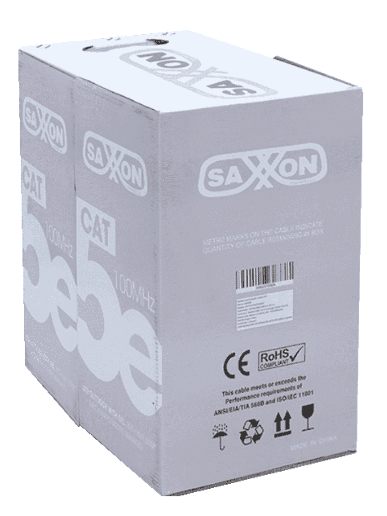 SAXXON OUTPCAT5EGCOPEXT - Bobina de Cable UTP Cat5e 100% Cobre con Gel/ 305 Metros/ Uso Exterior/ Color Negro/ Ideal para Cableado de Redes y Video/ - Image 2