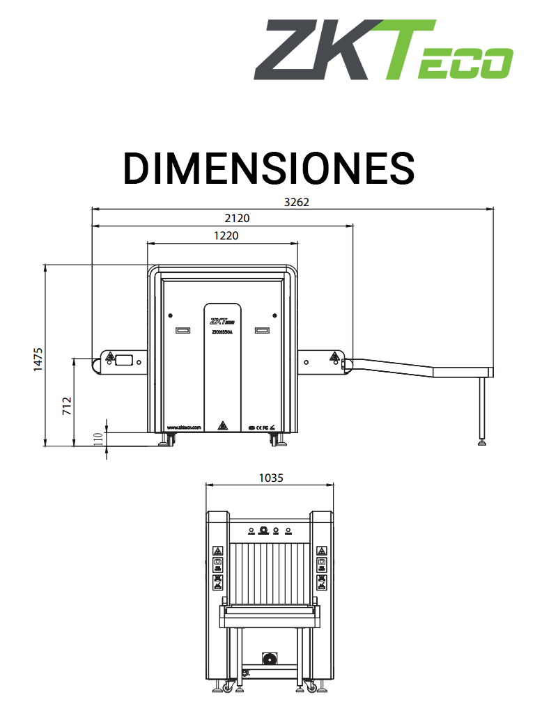 ZKTECO ZKX6550 Máquina de Rayos X con energía doble, túnel para equipaje de 65 x 50 cm, estación de monitoreo, escaneo bidireccional / Puesta en marcha y capacitación en sitio incluida - Image 3