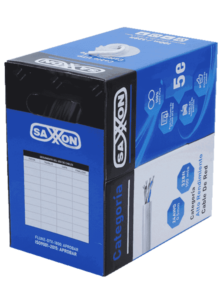 SAXXON OUTP5ECOP100BC - Bobina de Cable UTP Cat5e 100% Cobre/ 100 Metros/ Color Blanco/ Uso Interior/ 4 Pares/ Soporta Pruebas de Rendimiento/ Ideal para Cableado de Redes y Video/ - Image 4