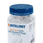 INTELLINET - 502399 - PLUG RJ45 CAT5E SOLIDO UTP BOTE 100 PZAS ORO 15-MICRAS