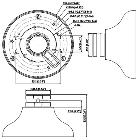 DAHUA PFA106- Adaptador para Camaras Domo/ Fisheye/ Eyeball Dahua - Image 4