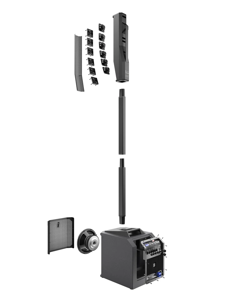 ElectroVoice M_EVOLVE30MUS - Sistema Amplificado de Columna EVOLVE 30M 8CH / Bluetooth / Columna 6x2.8" / Subwoofer 10" / Negro - Image 5