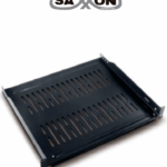 SAXXON 70140204- Charola ventilada para monitor, 19" (48.26 cm) ancho x 14" (35.56 cm) profundidad, 2 UR, soporta 22 kg, acero.
