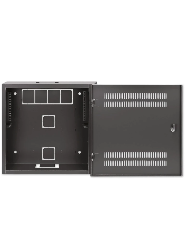 INTELLINET 713689 - Gabinete mural 19" de tamaño reducido / Caja delgada que ahorra espacio con sólo 17.0 cm de profundidad, 4U de rieles horizontales y 2U de rieles verticales / Negro - Image 3
