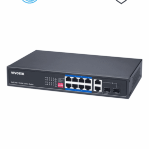 VIVOTEK AW-FGT-100P-110 - Switch PoE no administrable, 8 puertos PoE FE, 2 puertos GbE/SFP Combo, 110W Totales, 30W por puerto, Modo Extendido hasta 250m, Proteccion 6KV