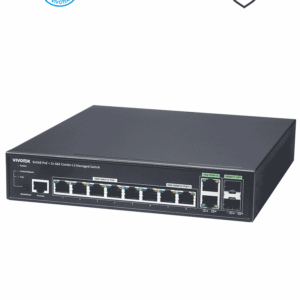 VIVOTEK AW-GEV-108A-130 - Switch Gigabit PoE Administrable con 8 puertos GE, 2 Puertos GE Combo SFP / RJ45, 150W totales, 30W por puerto, compatible con VIVOCAM