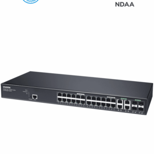 VIVOTEK AW-GEV-288A-370 - Switch PoE Administrable 24 puertos Gigabit, 20 x GbE Poe 30W, 4x GbE Poe 90W, 4x GbE/SFP Combo, L2, VIVOCAM para Videovigilancia, 56Gbps, 370W Totales, Extended PoE, NDAA