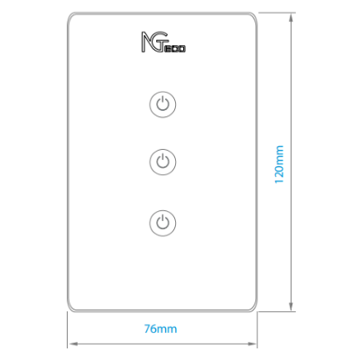 NGTECO NGS103 - Apagador Inteligente WiFi 3 Botones Touch / Control Remoto vía App / Control por Voz / Temporizador / Panel Táctil de Alta Sensibilidad / WiFI 2.4 GHz / Se requiere Cable Neutro / Compatible con Alexa y Asistente de Google - Image 4