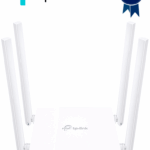 TP-LINK Archer C24 - Ruteador WiFi AC 750Mbps con 1 puerto WAN RJ45 Fast Ethernet, 4 puertos LAN RJ45 Fast Ethernet, 4 antenas fijas y modos de funcionamiento como enrutador, punto de acceso y extensor de red.