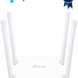 TP-LINK Archer C24 - Ruteador WiFi AC 750Mbps con 1 puerto WAN RJ45 Fast Ethernet, 4 puertos LAN RJ45 Fast Ethernet, 4 antenas fijas y modos de funcionamiento como enrutador, punto de acceso y extensor de red.
