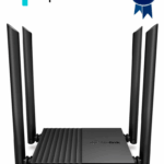 TP-LINK Archer C64 - Ruteador WiFi AC 1267Mbps con 1 puerto WAN y 4 puertos LAN RJ45 Gigabit Ethernet, MU-MIMO, 4 antenas fijas, en modos de enrutador y punto de acceso, con Beamforming