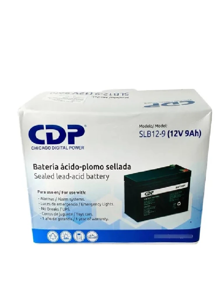 CDP - B-12/9 SLB 12-9 - Bateria de respaldo / 12V a 9A / Libre de mantenimiento / Fácil instalación / Compatible con CCTV y DSC - Image 2