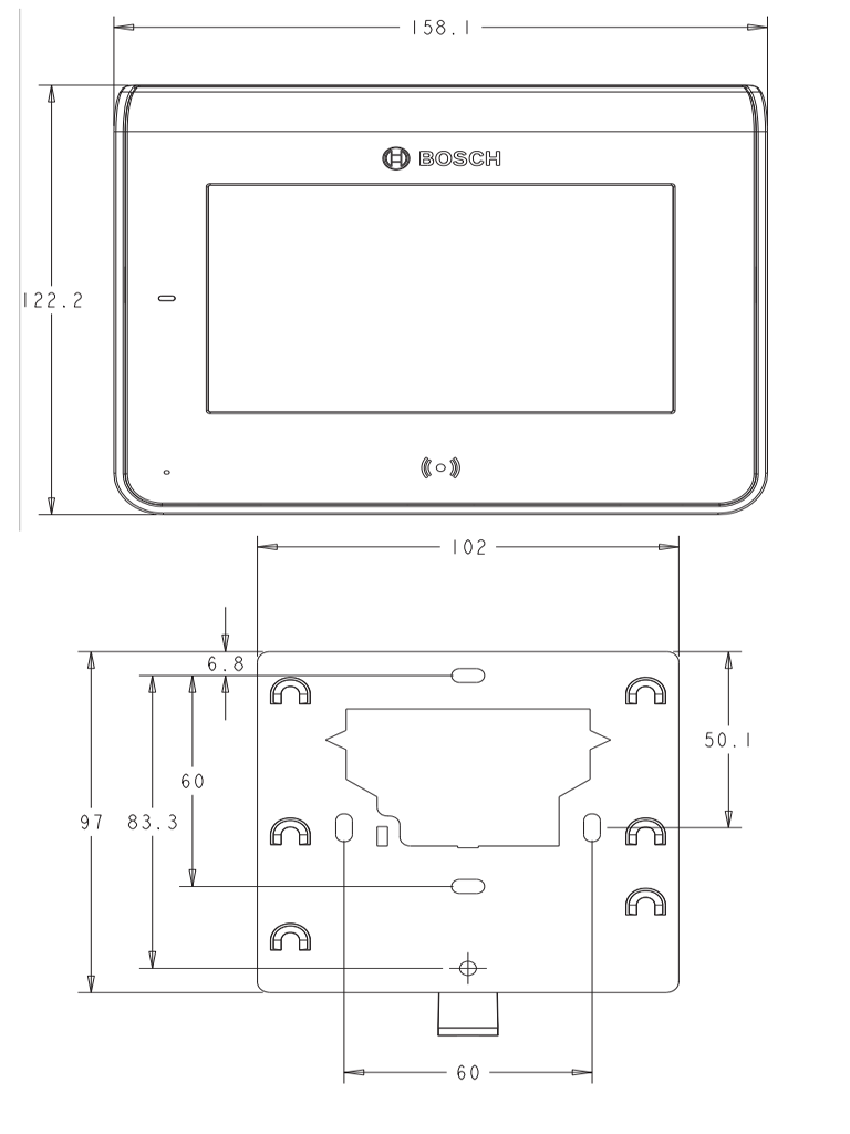 BOSCH I_B942 - Teclado para panel de alarma BOSCH / Color negro / SDI2 / Pantalla tactil - Image 2