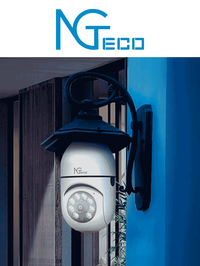NGTECO NGSH01C2IN - Cámara Inteligente WiFi / 3MP / Visión PTZ 355° / Lente HD 4mm / Visión Nocturna IR + Luz Blanca / Audio 2 Vias / Almacenamiento Local y en la Nube / Onvif / Compatible con Alexa y Asistente de Google - Image 3