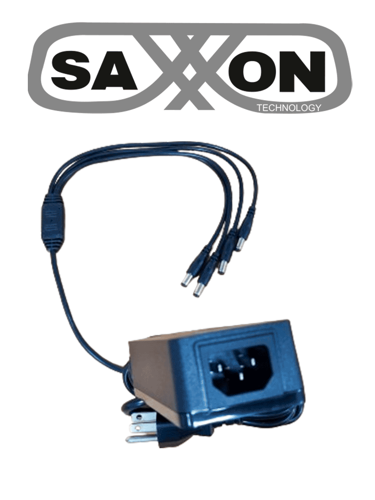SAXXON KA65E1205000Q - Fuente de Poder Regulada / Alimentación 12 Vcc 5 Amper / 4 Conectores Macho / Voltaje de Entrada: 100-240V / Ideal para Cámaras de CCTV , Controles de Acceso y Asistencia - Image 3