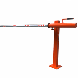 SAXXON EH30L - Barrera manual para control de acceso vehicular / 3 Metros / Brazo de aluminio / REFLEJANTES / Color Rojo / Sobre Pedido T. E. de 2 a 3 Semanas