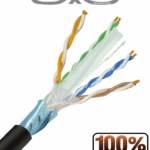 SAXXON OFTPCAT6COPEXT - Bobina de Cable FTP Cat6 100% Cobre/ 305 Metros/ Blindado/ Color Negro/ Uso Exterior/ Ideal para Cableado de Redes de Datos y Video/ Cert ISO9001/ UL / RoSH/