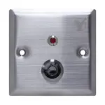 YLI YKS850LS - Botón Liberador de Llave, Indicador LED, Acero Inoxidable, Resistente a la Intemperie, Función NC/NO