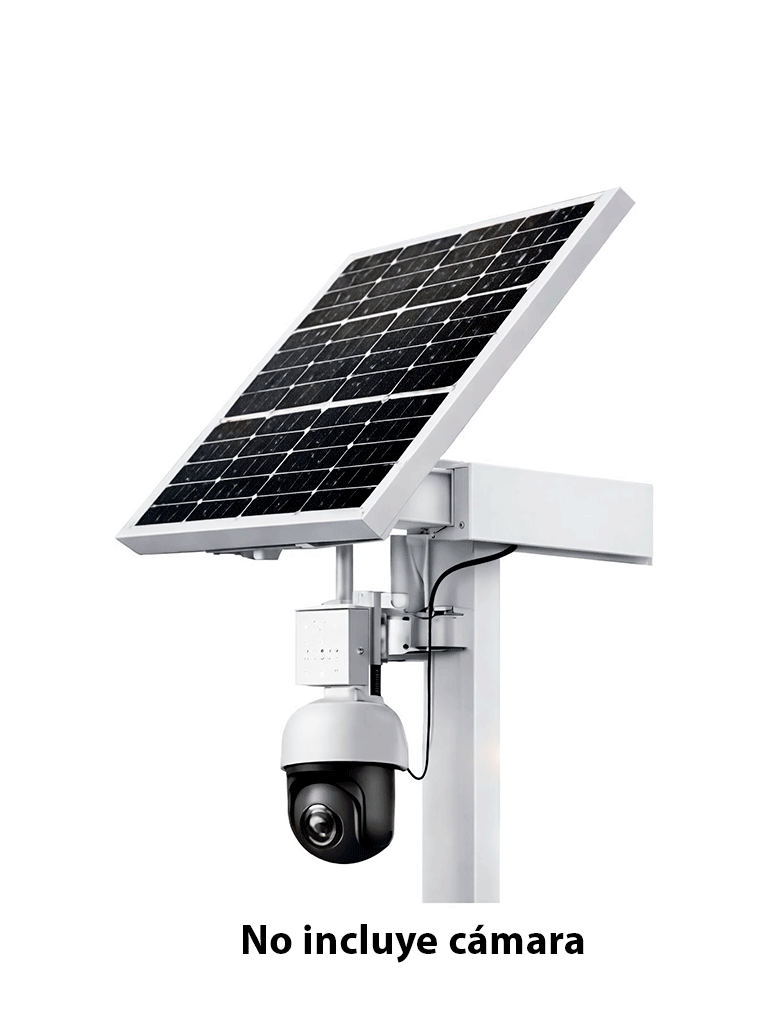 Sistema de energía solar inteligente All in-One CCTV / Panel solar de alta eficiencia grado A monocristalino 80 W / Batería litio 76 Ah 12V/ Carga MPPT 3.0/ Autonomía estimada 1-3 Días nublados / Accesorios para poste o pared / No incluye cámaras - Image 2