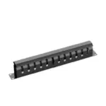 SAXXON CO-24P - Organizador de cables horizontal con tapa para rack de19" / 1U / 24 posiciones / Color Negro /  Tapa y Base Metálica