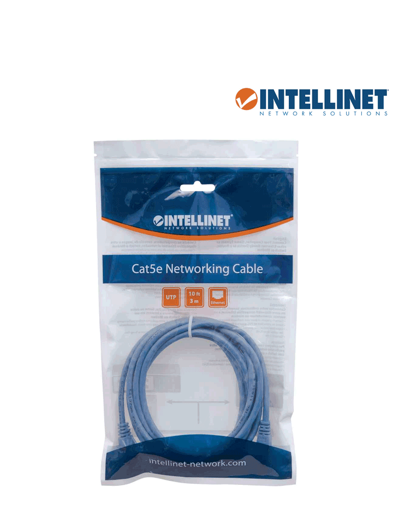 INTELLINET 319775 - Cable patch / 3.0 metros (10.0f) / Cat 5e / UTP Azul / patch cord - Image 2