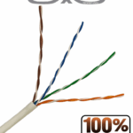 SAXXON OUTP6COP305BC - Bobina de cable UTP Cat6 100% cobre, 305 metros, bobinado REELEX, color blanco, para uso interior, con 4 pares, soporta pruebas de rendimiento, certificaciones UL444, ISO9001 y RoHS.