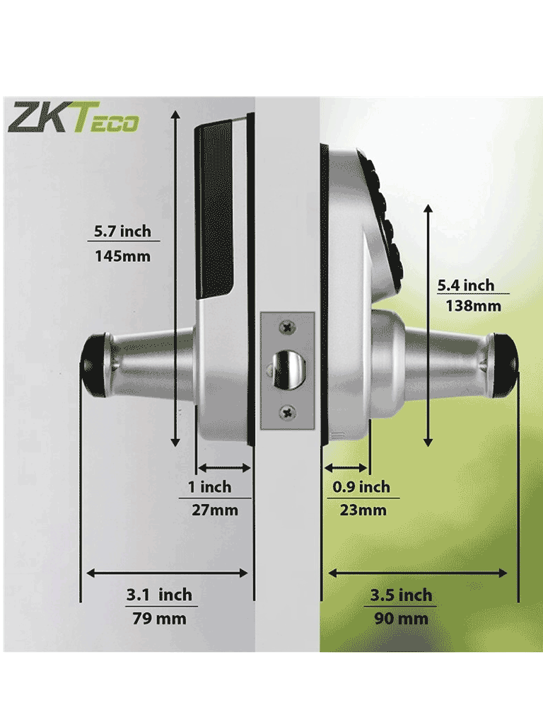 ZKTECO ML300 - Cerradura Inteligente con Teclado y Verificación de Huella, Conectividad Bluetooth, Capacidad para 100 Usuarios, Compatible con la App Zsmart - Image 3