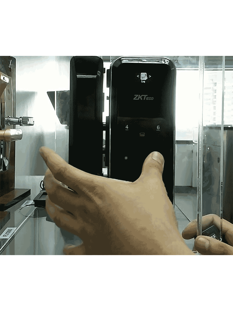 ZK GL300 - Cerradura Biométrica para Puertas de Vidrio, Compatible con Anchos de Puerta de 10 a 12 mm, Capacidad para 100 Usuarios, Control Remoto Incluido, Compatible con Tarjetas Mifare 13.56 MHz - Image 5