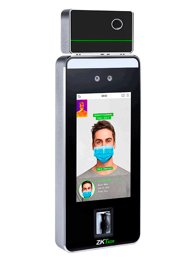 ZKTECO SPEEDFACEV5LTI -Terminal de Reconocimiento Facial / Palma / Huella con Medición de Temperatura y Detección de Cubrebocas / Código QR / Serie Visible Light / Anti-Suplantación - Image 3