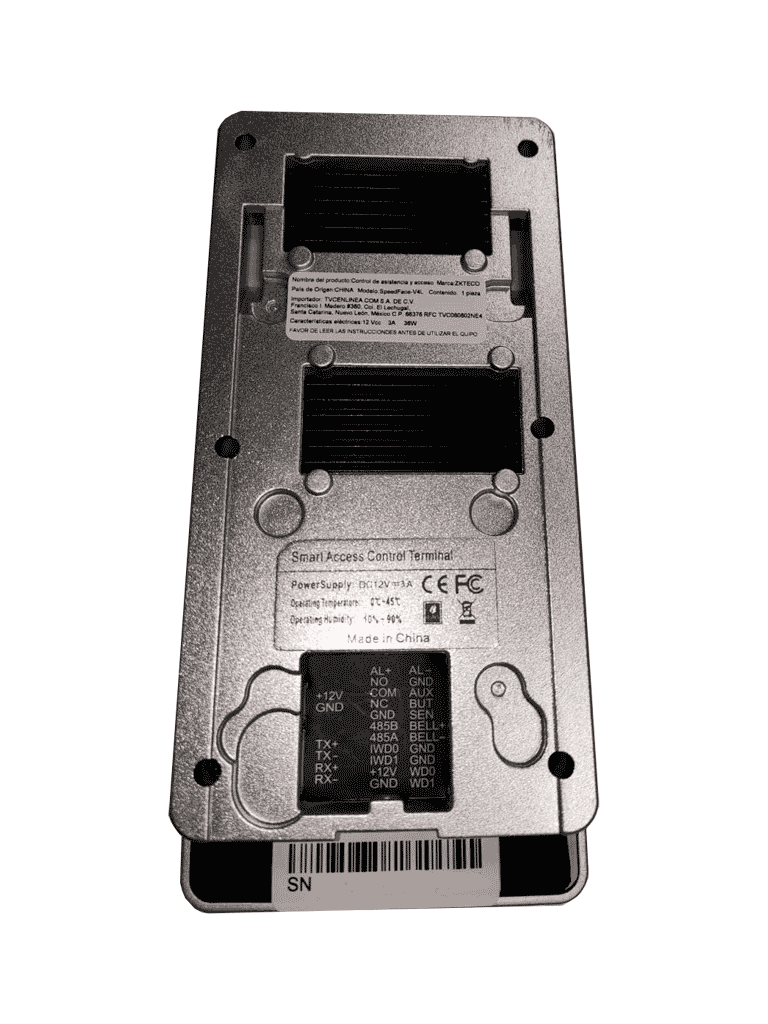 ZKTECO SpeedFaceV4LAC - Control de Acceso y Asistencia Visible Light con Autenticación Facial (800 Rostros), Verificación por Palma (800), Tarjeta ID 125 kHz (1000), Registro de 150,000 Eventos y Conectividad TCP/IP - Image 4