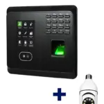 ZKTECO MB360ID + SH01-C2IN - Control de Asistencia y Acceso con 1,500 Rostros, 2,000 Huellas Digitales, Tarjeta ID de 125 kHz y Cámara Wi-Fi de 3 MP con Pan/Tilt, Visión Nocturna y Audio Bidireccional