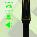 ZKTECO D180 - Detector de metales portátil con alta sensibilidad, indicador visual, alarmas sonora y vibración. Su batería recargable de 9VDC proporciona hasta 40 horas de uso continuo, ideal para aplicaciones de seguridad eficientes y prolongadas.