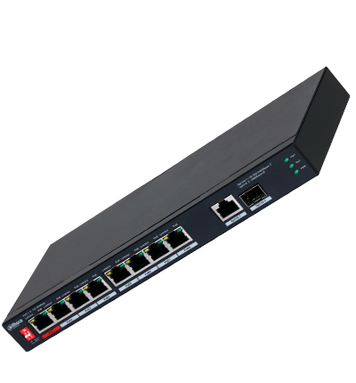 DAHUA PFS3110-8ET1GT1GF-96 -Switch PoE de 10 Puertos/8 Puertos Poe 10/100/1Puerto SFP de1000 Mbps/1 Puerto Uplink de 10/100/1000/ 96 Watts Totales/ Alimentación hasta 250 Mts/Soporta PoE Whatchdog/Puerto Rojo soporta IEEE 802.3bt/ - Image 4