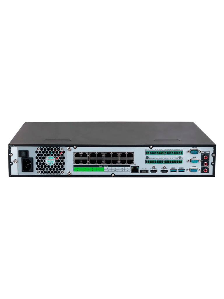 DAHUA DHI-NVR5416-16P-EI -NVR de 16 canales IP4K con tecnología Acupick y WizSense,16 puertos PoE, 8ePoE, y 4 bahías para discos duros. Incluye canales con reconocimiento facial, SMD Plus,soporte para cámaras con IA y protección perimetral - Image 2