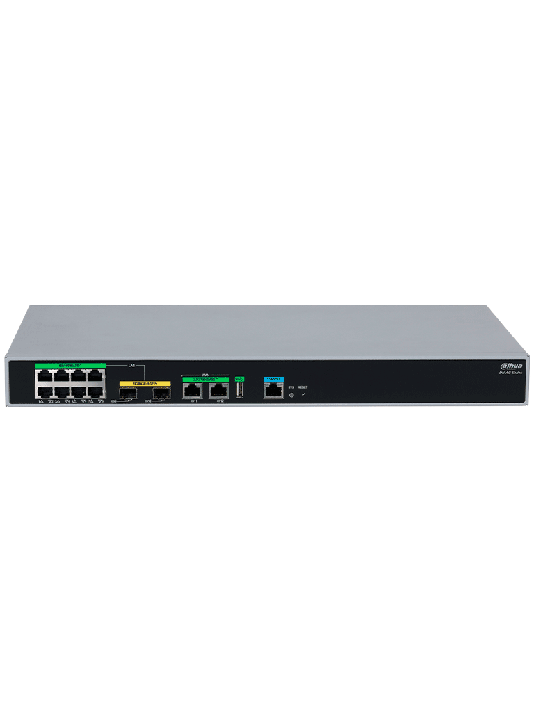 DAHUA DH-AC64 Control de acceso inalámbrico de 10 puertos DH-AC64 WAN 2 × 2,5 GE, LAN 8 × GE + 2 × 10 GE SFP+, 1 × USB/ Puerta de enlace todo en uno/ PoE+/ PoE 802.3af/802.3at/ Funciones de roaming inteligente - Image 2