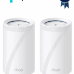 TP-LINK DECO BE65(2-Pack) - Sistema Mesh WiFi 7 , Wi-Fi 7 de Triple Banda de 11Gbps , 4 puertos 2.5Gbps , Multi-Link Operation (MLO) , Canales de 320Mhz , Banda de 6Ghz , Protección con  HomeShield, Conecta más de 200 dispositivos.