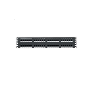 PANDUIT DP48688TGY - Panel de parcheo para conexión tipo punchdown / Cat 6 / 48 puertos / 2 RU / Categoría 6 / Negro