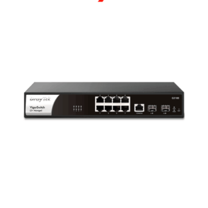 DRAYTEK VigorSwitch G2100 - Switch Gigabit administrable de 10 puertos, 8 puertos 10/100/1000Mbps, 2 SFP, 1 consola, capa 2 con funciones de capa 3 (DHCP, enrutamiento VLAN), interfaz web y prevención de conflictos IP
