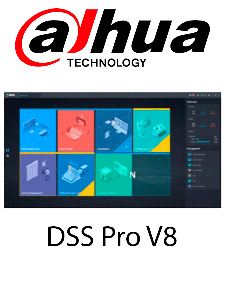 DAHUA DHI-DSSPro8-Video-Base-License - Paquete básico de videovigilancia DSS Professional V8. Soporta: vista en vivo, reproducción, Video Wall, mapa, centro de eventos, DeepXplore, centro de mantenimiento, etc. - Image 2