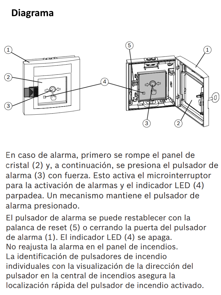 BOSCH F_FMC210DMGR- Estación Manual LSN Direccionable / Doble Acción / Cristal / Interior / Rojo - Image 4