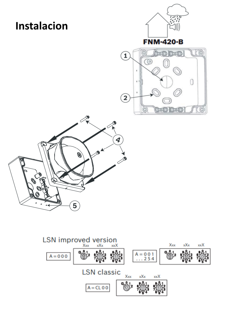 BOSCH F_FNM420BRD - Sirena para exterior / Color roja / LSN I MPROVED / Hasta 102 dB volumen de Soluciones - Image 3