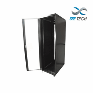 SBE TECH SBE-GNL42URPC Gabinete de piso / 42UR de alto (7 pies) de NUEVA LINEA / 600 mm de ancho / 800 mm de profundidad/ puerta delantera de cristal / 2puertas traseras ventiladas con chapa de seguridad