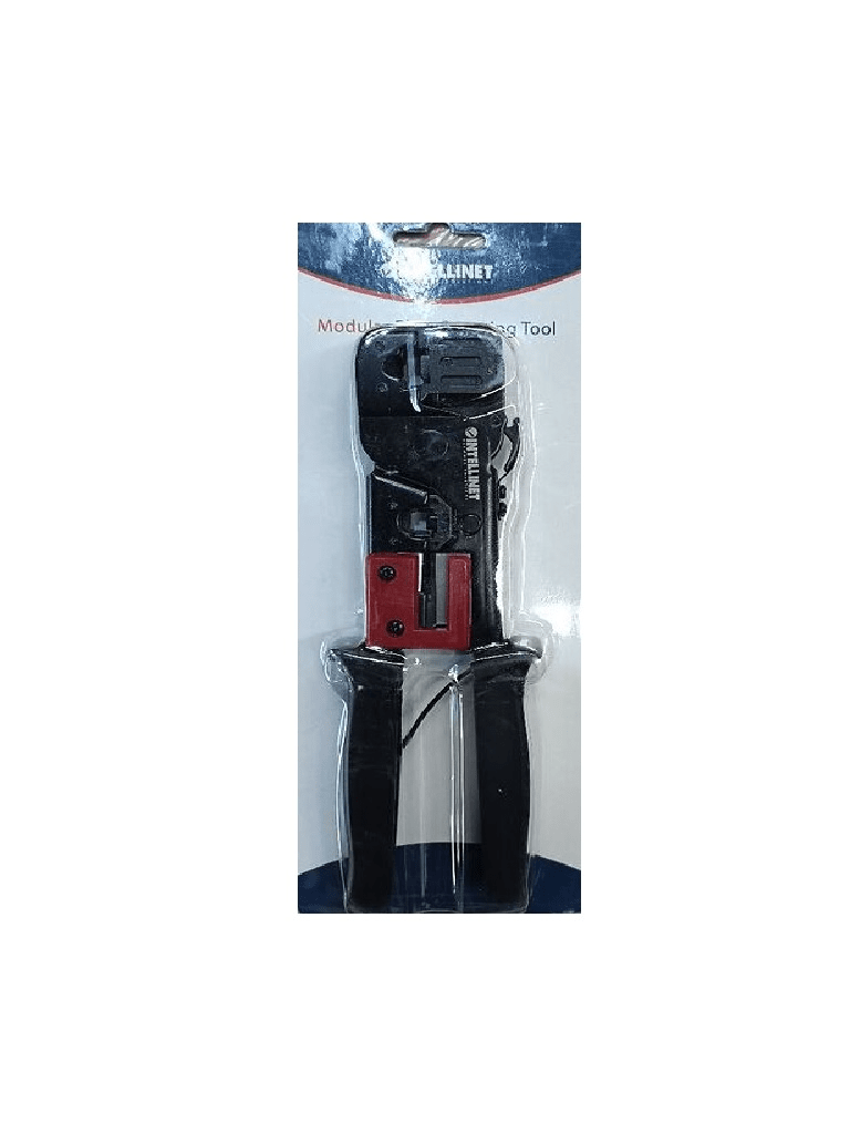 INTELLINET 210836 - PINZA P/CRIMPEAR RJ11-6P4C, 6P2C/RJ11 RJ12-6P6C RJ45-8P8C, 8P6C, 8P4C, 8P2C/ Corta y quita el forro del cable / Fabricada en Acero al carbón / Mango Antiderrapante / - Image 2